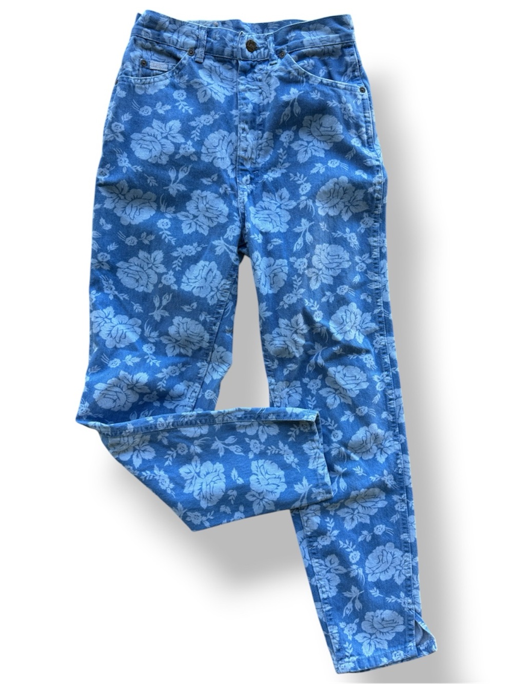 Lee Vintage Floral Print Blue Denim Jeans